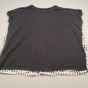 Torrid Sleeveless T-Shirt Gingham Daisy Print Size 1 Women's‎ Loose Fit Boho Top